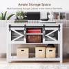 Farmhouse Entryway Table with Sliding Barn Doors, Industrial Rustic Console Tables with Storage and Open Shelf, Sofa Table - 3 of 4