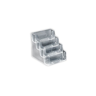 Clear Acrylic 4-Tier Desktop Business Card Holder