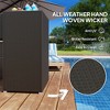 Aghana Digitals Dark Brown Outdoor Rattan Pool Towel Valet Stand with Magnet-Sealed Cabinet & - 4 of 4