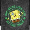 Men's - SpongeBob Squarepants - Who Needs Luck With This Charm Graphic Fleece Sweatshirt - 2 of 4