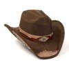 Western Express Brown Suede Finish Western Hat with Tooled Hat Band and Leather Accents - 2 of 4
