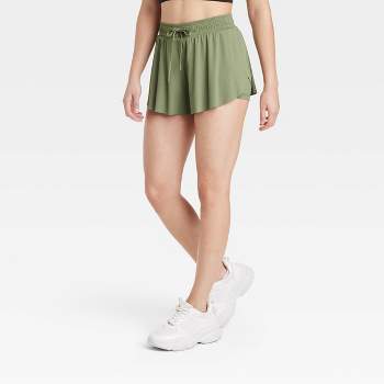 WAJCSHFS Casual Shorts for Women Elastic Wasited High Wasited Active Shorts  Shorts Plus Size Shorts with Pockets Army Green at  Women's Clothing  store