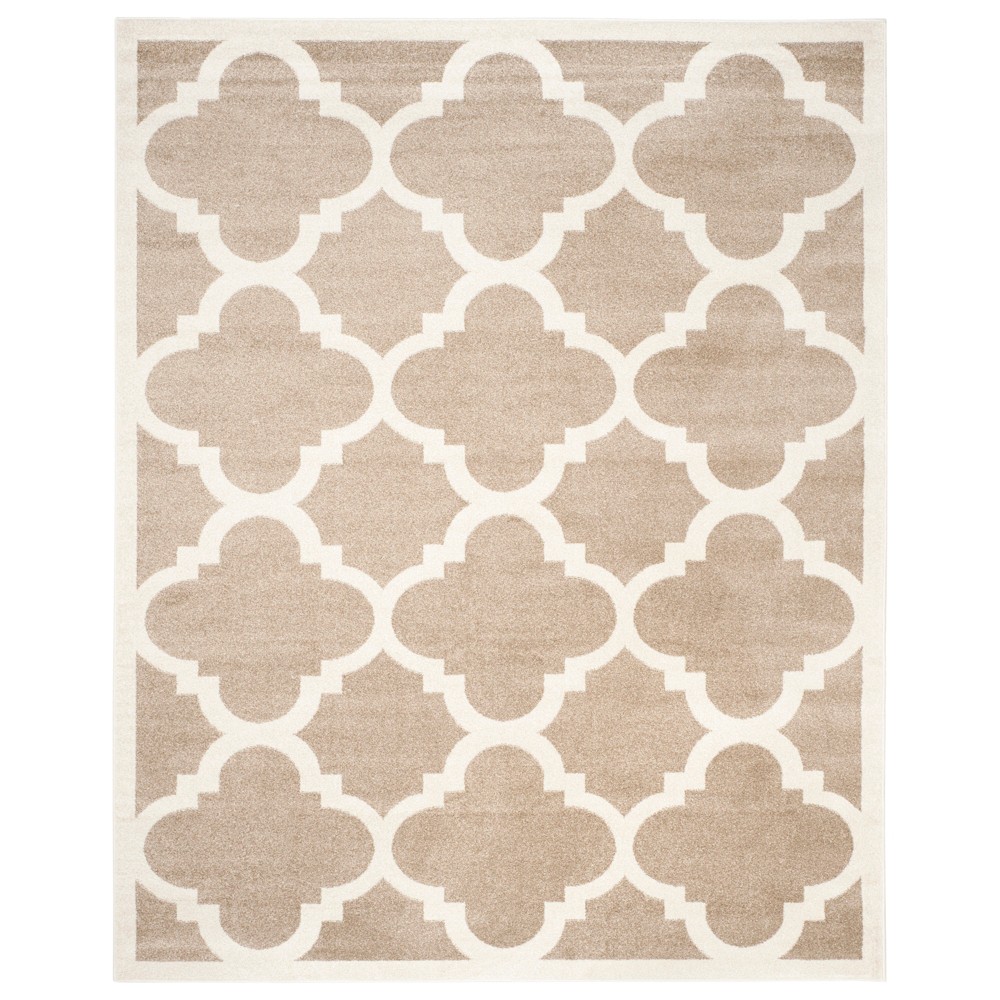 9'X12' Amherst Geometric Outdoor Rug Wheat/Beige - Safavieh