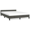 vidaXL Bed Frame with Headboard, Dark Gray, 59.8"x79.9" Queen Velvet - 3 of 4