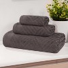 Basketweave Luxury Cotton Jacquard 3 Piece Assorted Towel Set by Blue Nile Mills - 2 of 4
