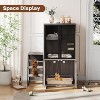 Hidden Litter Box Furniture, 2 Tier Enclosed Litter Box Furniture with Doors, Hidden Storage and Ladder - 4 of 4