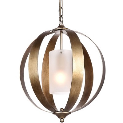 Elegant Lighting Marion Collection Pendant D15 H19 Lt:1 Vintage Silver Finish