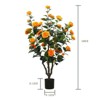 1Pc 3.28 ft Artificial Camellia Tree, Faux Camellia Plant in Pot with Realistic Flowers Decorative Floor Plant - 2 of 4