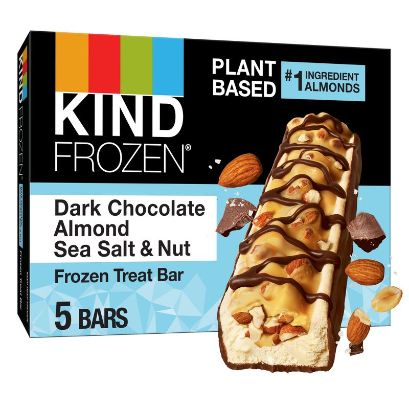KIND Frozen Dark Chocolate Almond Sea Salt Plant Based Dessert - 5ct, 1 of 11