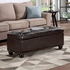 Breighton Home Designs4Comfort 9th Avenue Storage Ottoman Bench in Espresso Faux Leather - 2 of 4