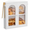 MOEPISY Corner Bread Box for Kitchen Countertop, 2 Tier Bamboo Bread Storage Container for Homemade Bread White - 3 of 4