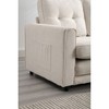3-Seater Velvet Linen Convertible Sofa with Pull-Out Bed & Side Storage - 2 of 4