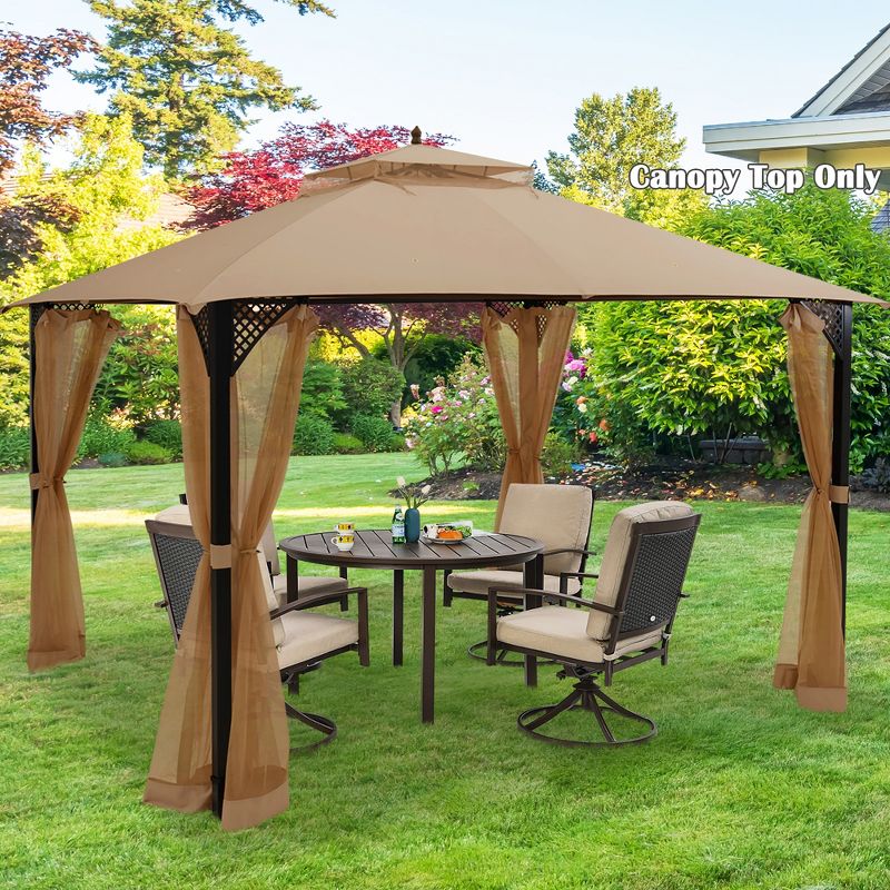 10' x 12' Patio Gazebo Replacement Top Cover 2-Tier Canopy CPAI-84 Outdoor, 2 of 11