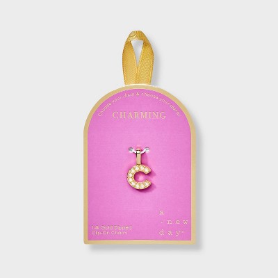 14K Gold Dipped Pearl Letter Charm - A New Day™ Gold