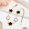 Four Leaf Clover Bracelet for Women 18K Gold Plated Stainless Steel Lucky 4 Leaf Gold Link Bracelet Jewelry Gift for Women - 3 of 4