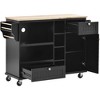 NicBex Mobile Kitchen Island Cart Kitchen Carts on Wheels with Storage on Wheel with 2 Drawers, Cabinet and 6 Open Shelves for Kitchen - 3 of 4