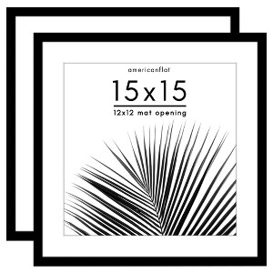 Americanflat 2 Pack of Picture Frames with Mat - Plexiglass Cover - 1 of 4