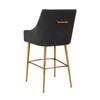 TOV Furniture Beatrix 25.6" Transitional Velvet Counter Stool in Pleated Black - 4 of 4