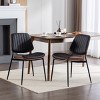 Set of 2 Mid-Century Modern Dining Chairs with PU Leather Seat,Walnut Bentwood Back and Metal Legs for Dining Room-Baofuwish - 2 of 4