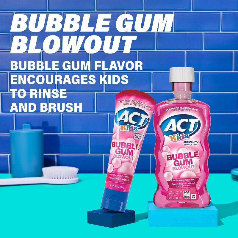ACT Kids Bubblegum Anticavity Fluoride Mouthwash - 16.9 fl oz, 3 of 8