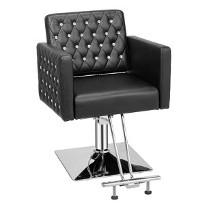 Karl Home Black Modern Heavy Duty Hydraulic Swivel Hair Stylist Salon Chair with Curved Armrests - 1 of 4