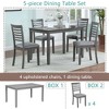 5-Piece Dining Set with Rectangular Wooden Table and 4 Upholstered Chairs - 3 of 4