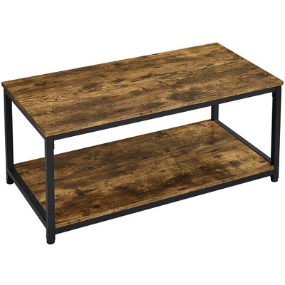 Yaheetech Wood Industrial Coffee Table with Storage Shelf for Living Room