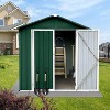 Janey Metal Outdoor Storage Box, Patio Storage Shed with 2 Lockable Doors and Foundation Base, Outdoor Furniture - Maison Boucle - 3 of 4