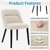Acekool Beige Linen Upholstered Dining Chairs Set of 2 with  Wood Legs – Modern Side Chairs for Kitchen & Dining Room - 3 of 4
