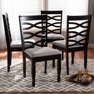 4pc Lanier finished Wood Dining Chairs - Baxton Studio