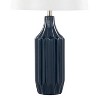LumiSource Stella 23" Contemporary Ceramic Table Lamp Gloss Dark Blue with White Shade: UL Listed, Linen Drum Shade, 60W - 4 of 4
