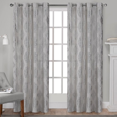 Augustus Metallic Light Filtering Window Curtain Panel Pair With
