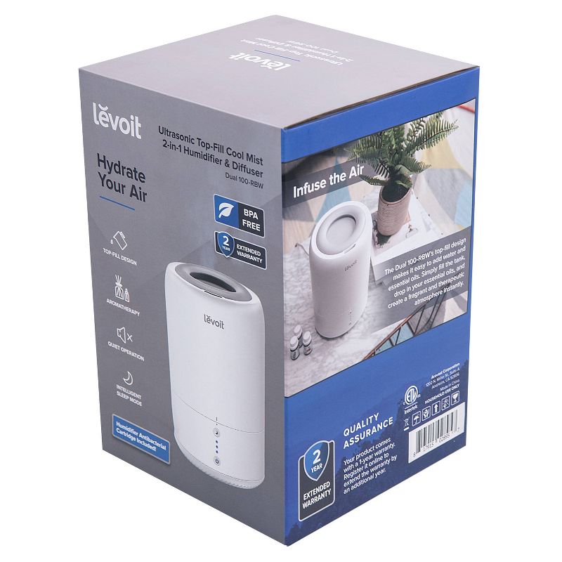 Levoit Evaport Ultrasonic Top-Fill Cool Mist 2-in-1 Humidifier and Diffuser Gray, 5 of 7
