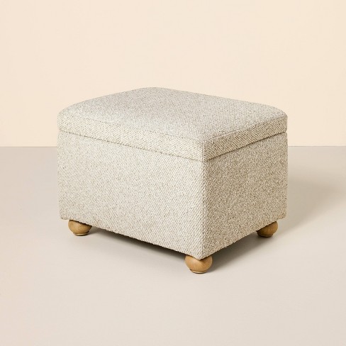 Upholstered Storage Ottoman Natural brown Hearth Hand With Magnolia Target