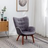 NicBex 1pc Accent Chair Silky Velvet Tufted Lounge Chair with Ottoman Reading Chair Comfy Chair for Living Room Bedroom Studio - 3 of 4