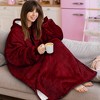 PAVILIA Faux Shearling Wearable Blanket Hoodie, Cozy Oversized Hooded Sweatshirt Adults, Warm Fleece Big Pocket - 4 of 4