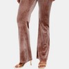 Knit & Lounge Women’s Ribbed Velvet Flare Pants High Waist Elastic Stretch Pull-On - 3 of 4