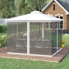 Outsunny Universal Mesh Sidewall Netting Replacement for Gazebos and Canopy Tents with Zippers, (Sidewall Only) - 2 of 4