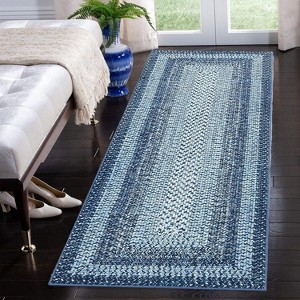 Acekool 9x12 Washable Area Rug, Modern Printed Braided Look, Non-Slip, Stain Resistant Large Brown Carpet for Bedroom, Living Room, Dining Room - 1 of 4