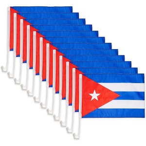 Okuna Outpost 12 Pack Cuba Car Flag with Window Mount Clip for Vehicle Patriotic Decor 12 x 17 in - 1 of 4