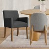 7-piece Dining Room Table Set, Oak Oval Table with 6 Linen Fabric Dining Chair and 2 Captain's Chair with Solid Wood Legs, Dining Room- Maison Boucle - 2 of 4