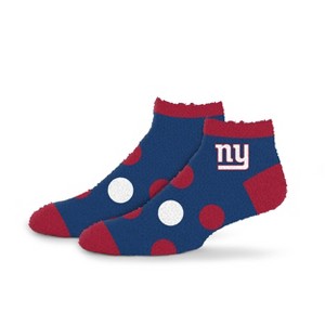 NFL New York Giants Big Dot Sleep Socks: Polka Dots Knit Ankle Apparel - 1 of 3