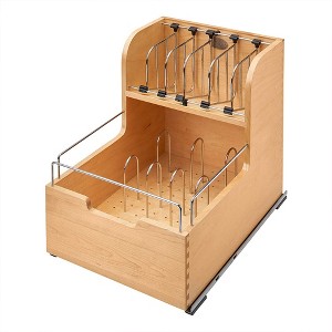 Rev-A-Shelf 4FSCO Kitchen Food Storage Container Organizer Soft Close for Cabinets with Dividers, and Blumotion Slides, Natural - 1 of 4