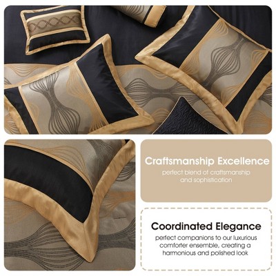 King Black and Silver Microfiber 7-Piece Comforter Set