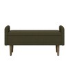 Homy Casa Upholstered Storage Bench with Lift Top and Wooden Legs for Entryway Bedroom or Living Room, Forest Green - 4 of 4