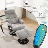 Manual Swivel Recliner Chair with Ottoman, Chenille Lounge Chair with 5-Point Massage, Seat Heating, Remote Control for Living Room - Koiai - 3 of 4