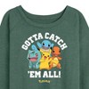 Women's - Pokémon - Gotta Catch 'Em All Group Lightweight French Terry Wide Neck Long Sleeve Shirt - 2 of 4