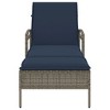 vidaXL Gray Poly Rattan Sun Lounger-Outdoor Chaise with Cushion, Adjustable Backrest, Washable Cover-24.8x78.7x24.4 inches Patio Daybed - 4 of 4