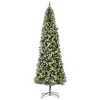 HOMCOM 9 FT Pre-Lit Snow-Dipped Artificial Christmas Tree with Realistic Branches, 460 LED Lights, Pine Cones, Red Berries and 1298 Tips - 4 of 4