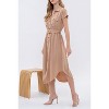 August Sky Women's Belted Button Up Shirt Dress - 3 of 4
